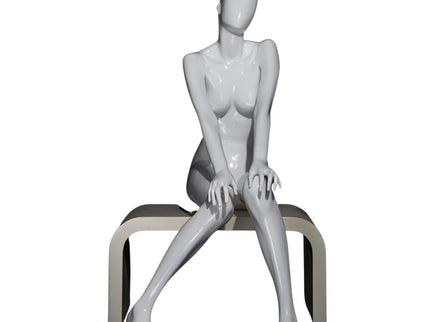 Female White Sitting Egghead Mannequin (TMK-MZ-OZIW1)
