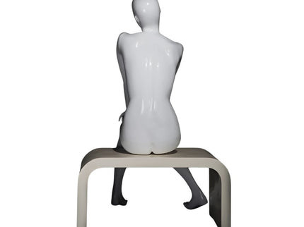 Female White Sitting Egghead Mannequin (TMK-MZ-OZIW1)