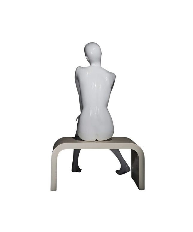Female White Sitting Egghead Mannequin (TMK-MZ-OZIW1)