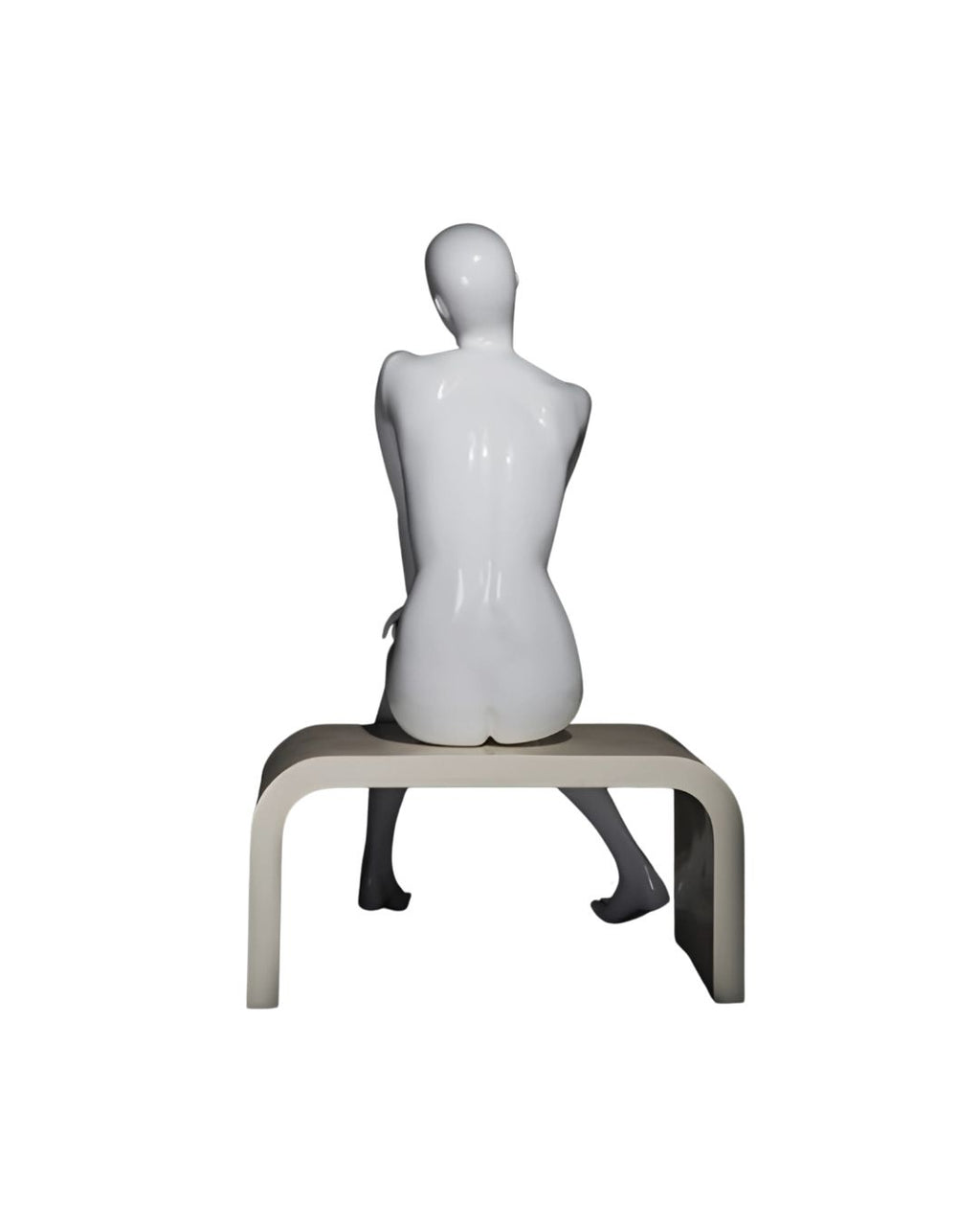 Female White Sitting Egghead Mannequin (TMK-MZ-OZIW1)