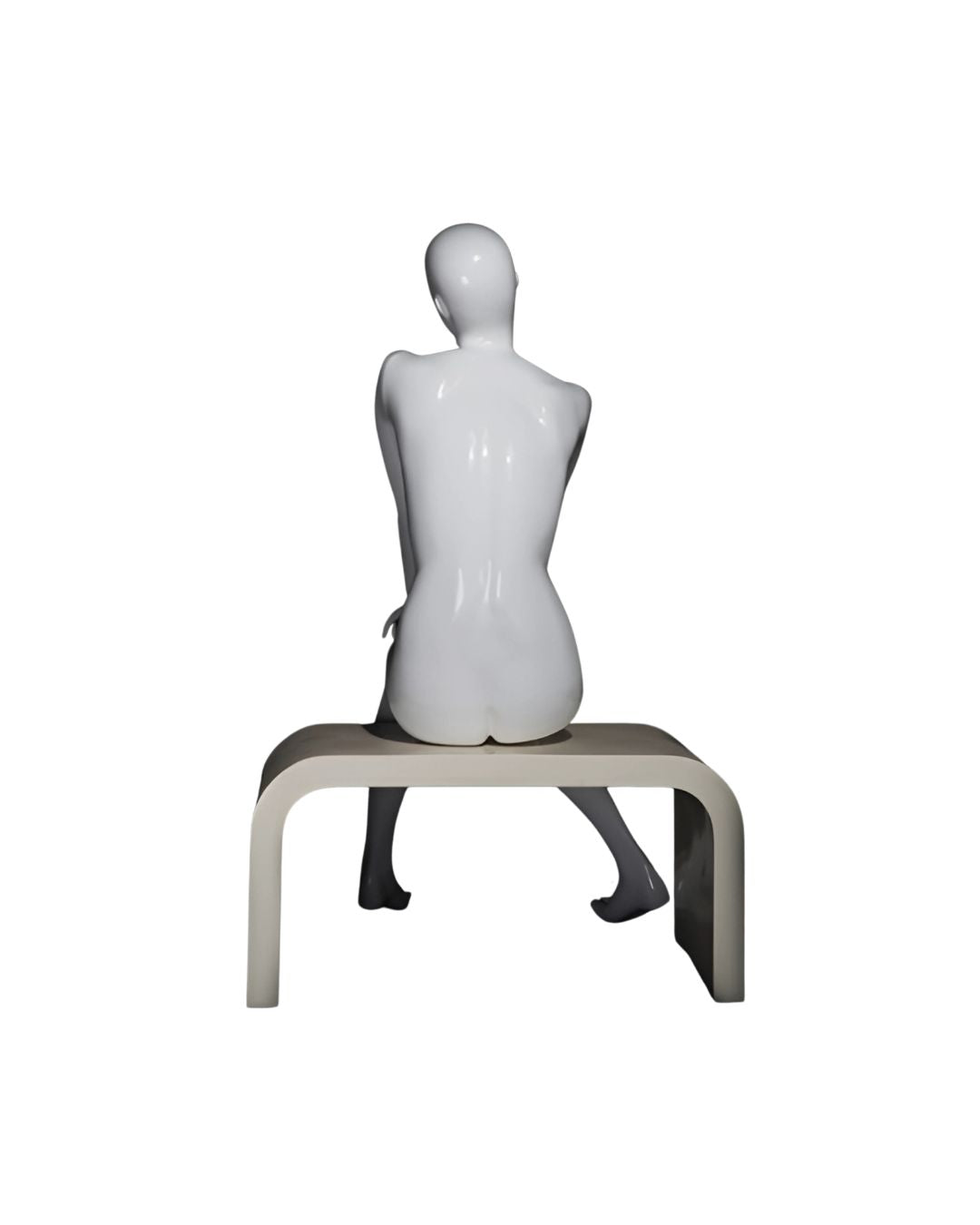 Female White Sitting Egghead Mannequin (TMK-MZ-OZIW1)