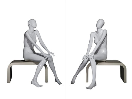 Female White Sitting Egghead Mannequin (TMK-MZ-OZIW1)