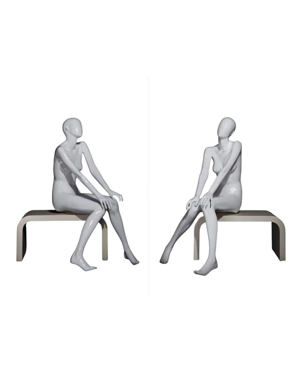 Female White Sitting Egghead Mannequin (TMK-MZ-OZIW1)