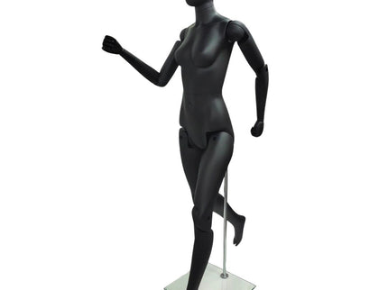 Black Abstract Movable Mannequin - Female (TMK-MZFM01-BKEG)