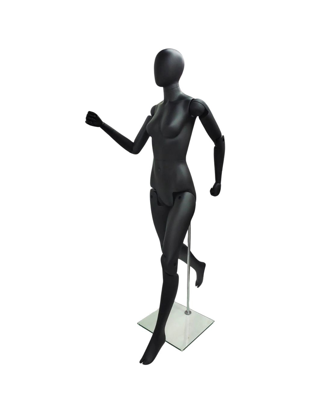 Black Abstract Movable Mannequin - Female (TMK-MZFM01-BKEG)