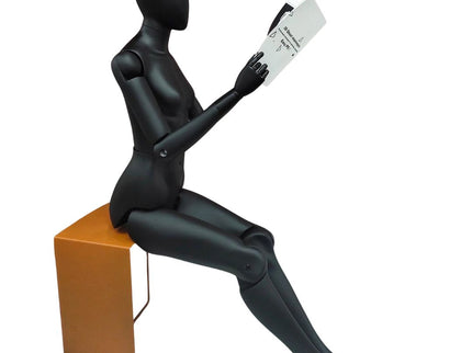 Black Abstract Movable Mannequin - Female (TMK-MZFM01-BKEG)