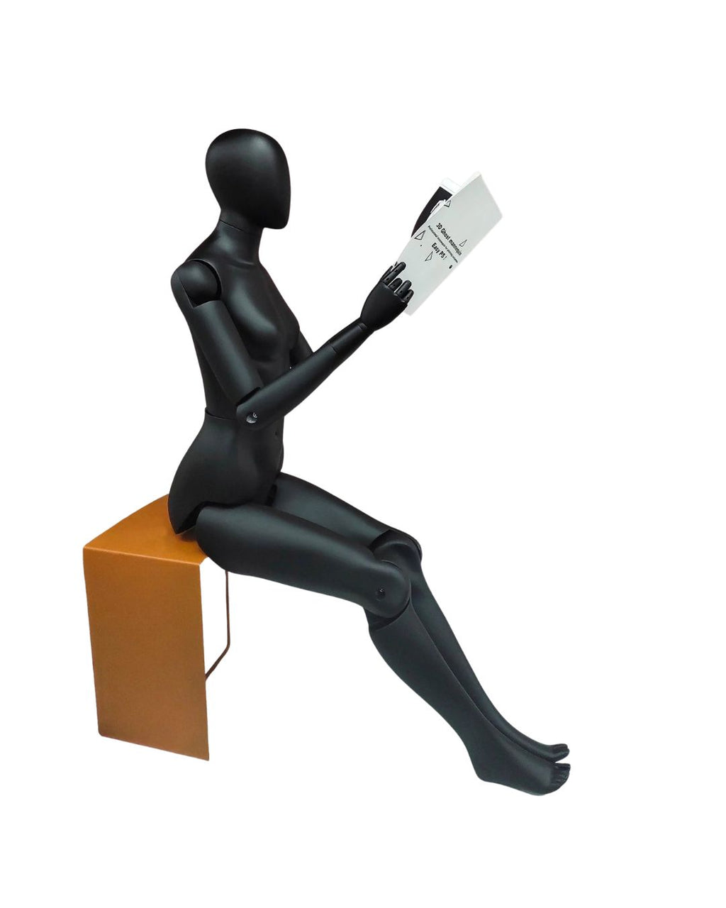 Black Abstract Movable Mannequin - Female (TMK-MZFM01-BKEG)