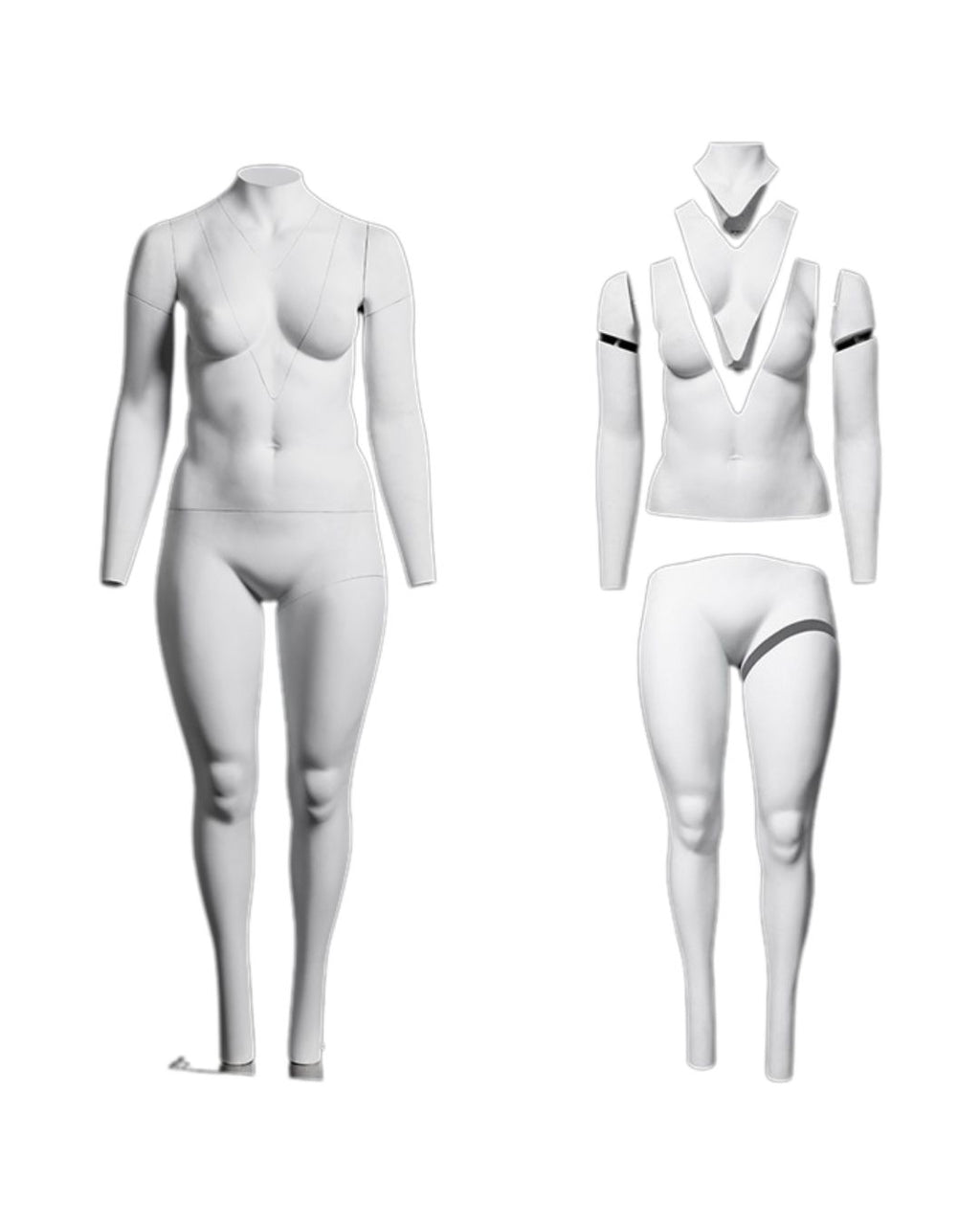 Plus Size Female Invisible Ghost Mannequin Full Body for Photography (TMK-MZGH10)