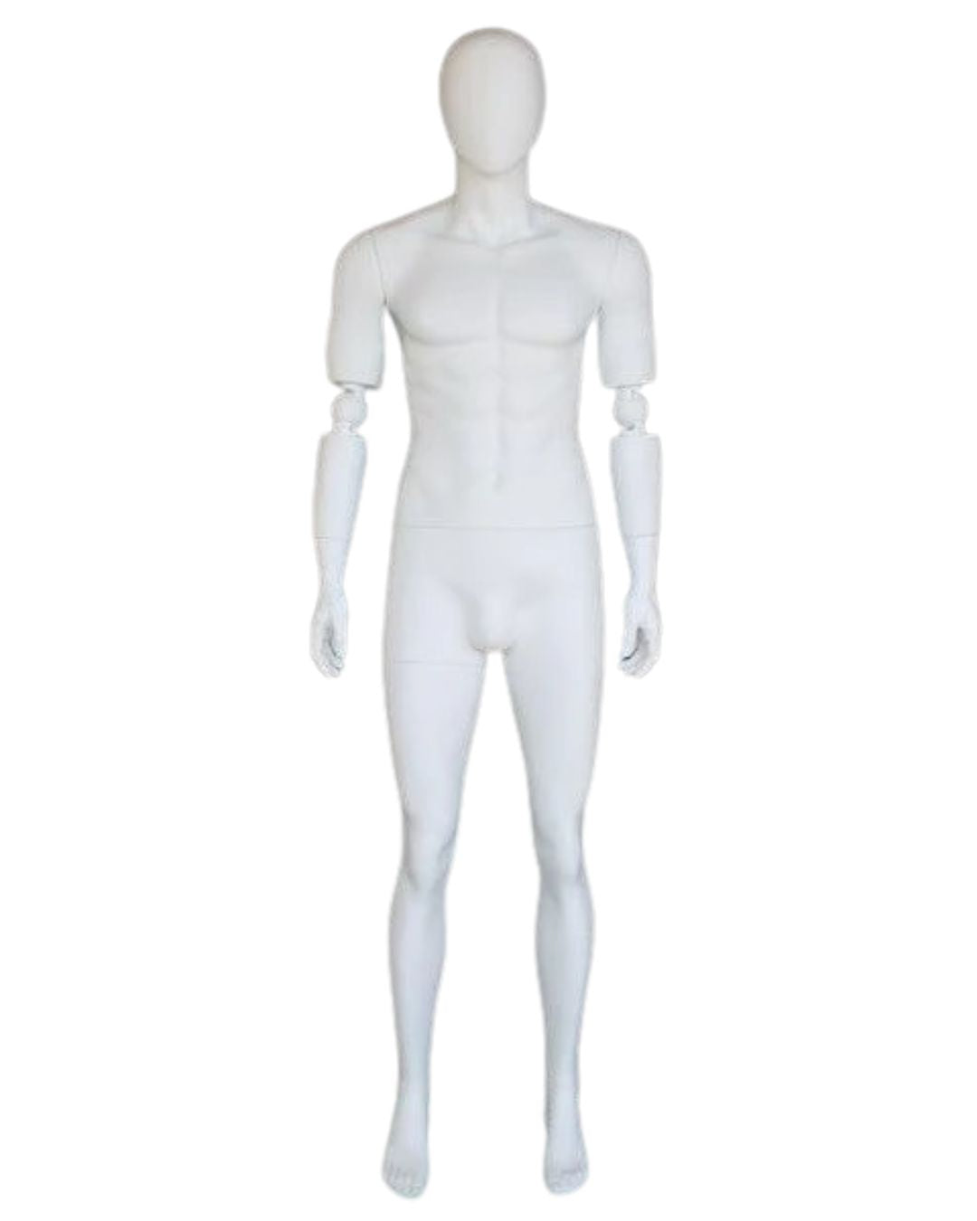Male Egghead Mannequin with Movable Elbows TMK-SFM38E-WT