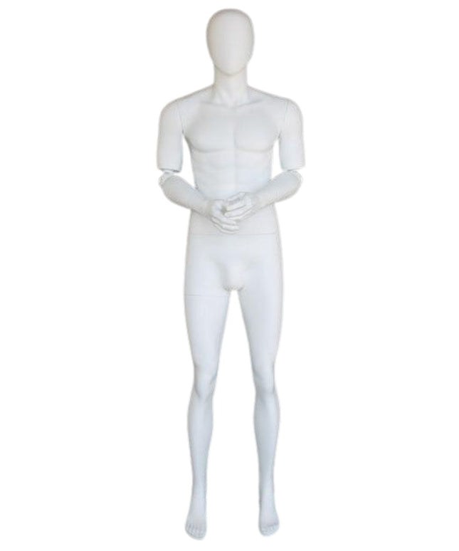 Male Egghead Mannequin with Movable Elbows TMK-SFM38E-WT
