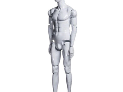 Male White Abstract Posable Mannequin with Back Support (TMK- MZ-HM01WEG)