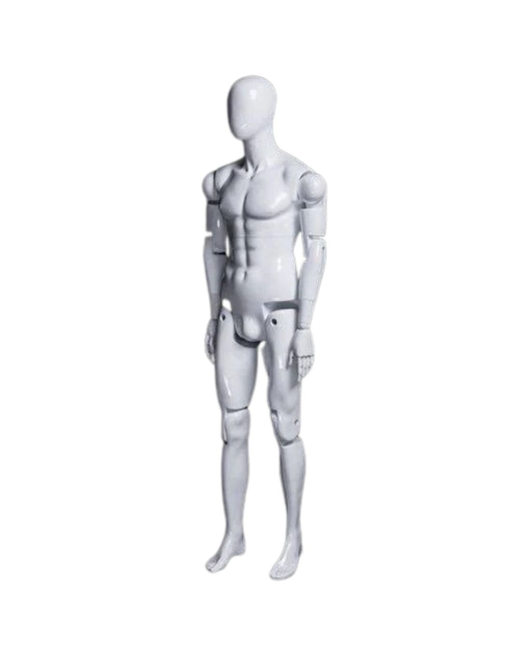 Male White Abstract Posable Mannequin with Back Support (TMK- MZ-HM01WEG)