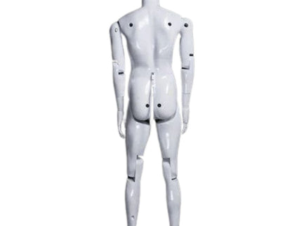 Male White Abstract Posable Mannequin with Back Support (TMK- MZ-HM01WEG)