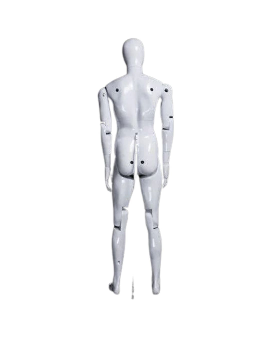 Male White Abstract Posable Mannequin with Back Support (TMK- MZ-HM01WEG)