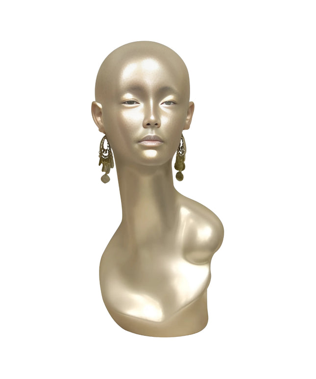 Realistic Silver Female Mannequin Head (TMK-MD-TinaS)
