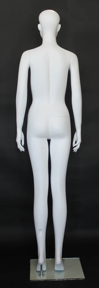 Upright abstract female mannequin in matte white