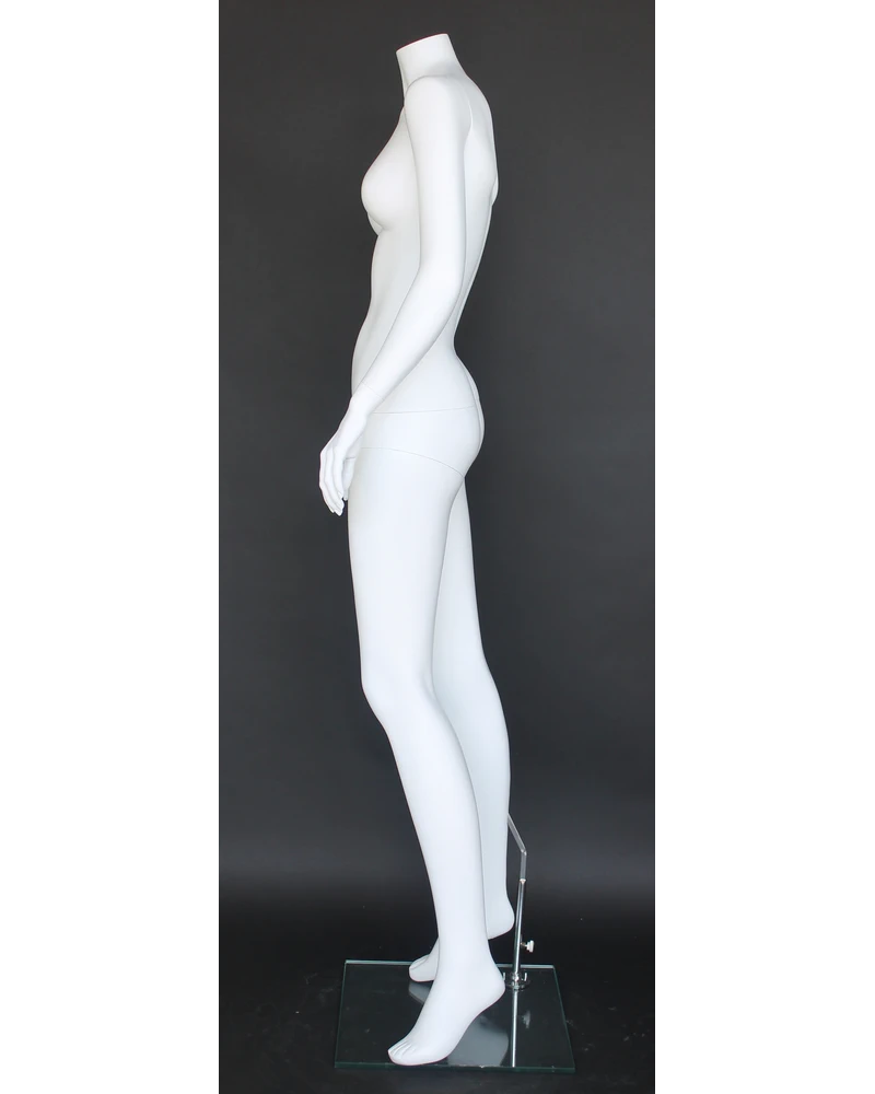 Relaxed twist pose headless female mannequin in matte white