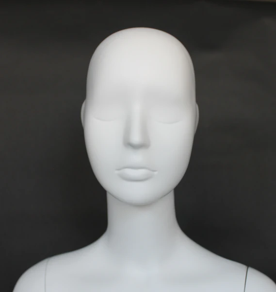 Forward-step abstract female mannequin in matte white