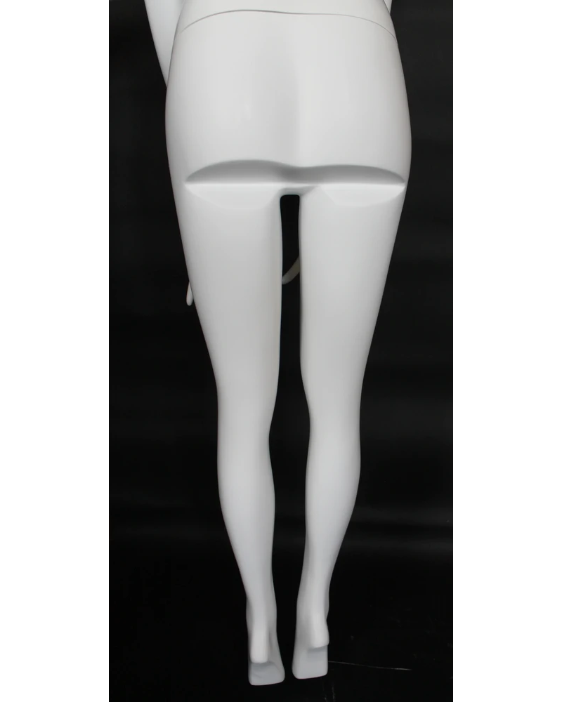 Leaning abstract female mannequin in matte white