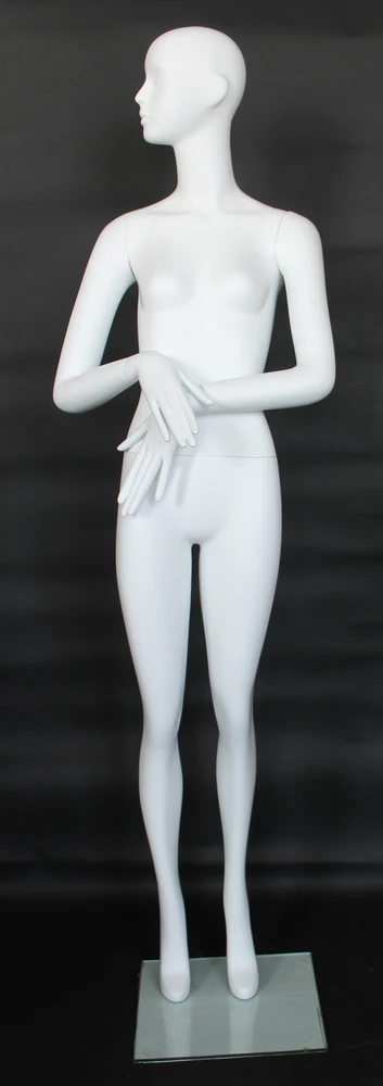 Side-glance abstract female mannequin in matte white