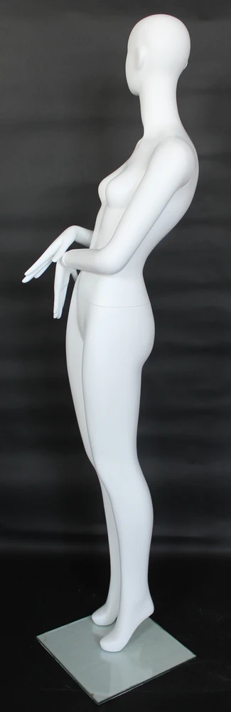 Side-glance abstract female mannequin in matte white