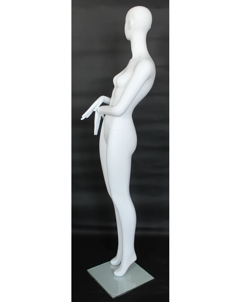 Side-glance abstract female mannequin in matte white