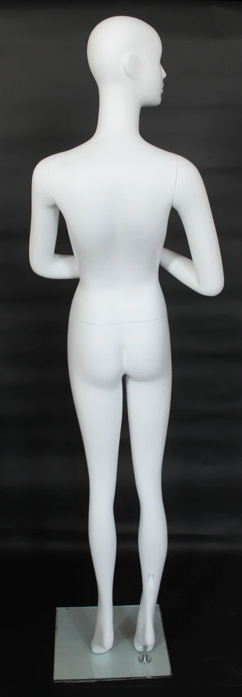 Side-glance abstract female mannequin in matte white