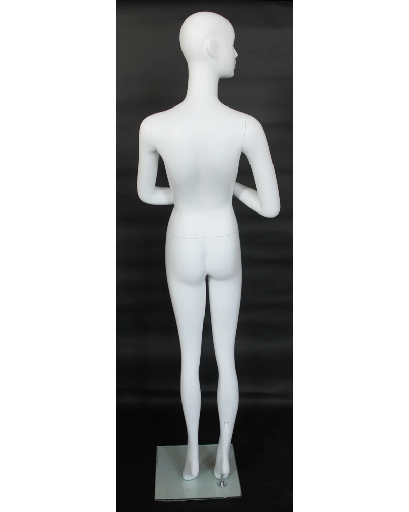 Side-glance abstract female mannequin in matte white