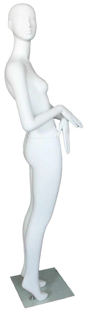 Side-glance abstract female mannequin in matte white