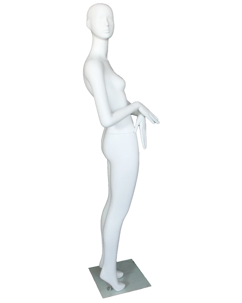 Side-glance abstract female mannequin in matte white