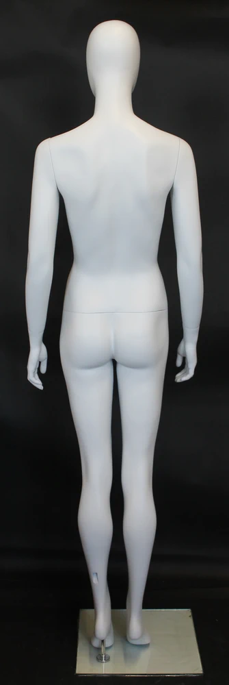 Classic standing egghead female mannequin in matte white