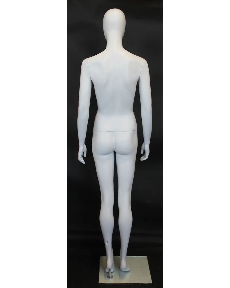 Classic standing egghead female mannequin in matte white