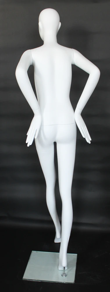 Hand-on-waist abstract female mannequin in matte white