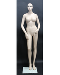Realistic voluptuous DD-bust female mannequin with face makeup in skin tone, DD2