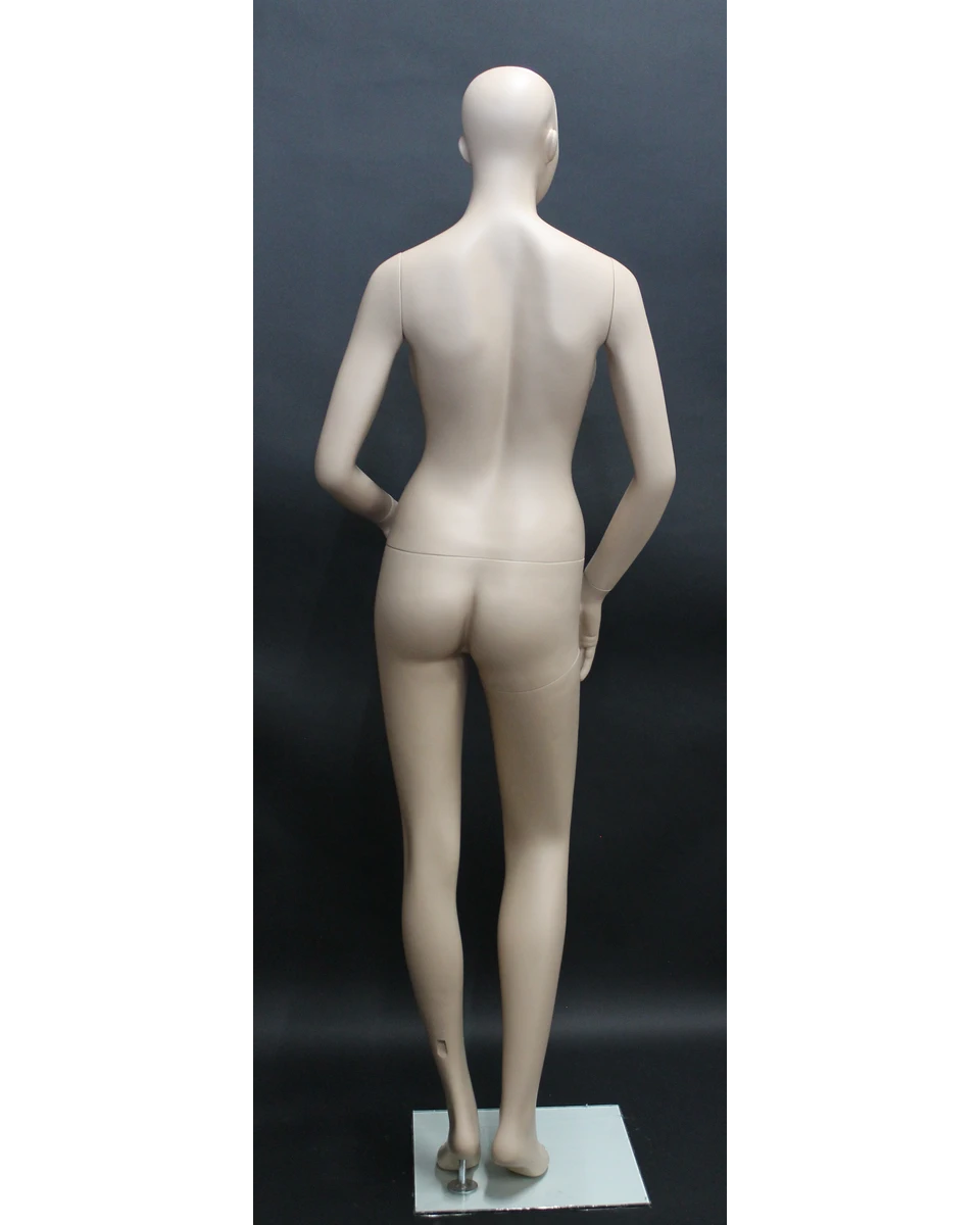 Realistic voluptuous DD-bust female mannequin with face makeup in skin tone, DD2