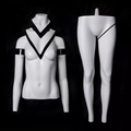 Ghost full body female mannequin with rolling metal base in matte white