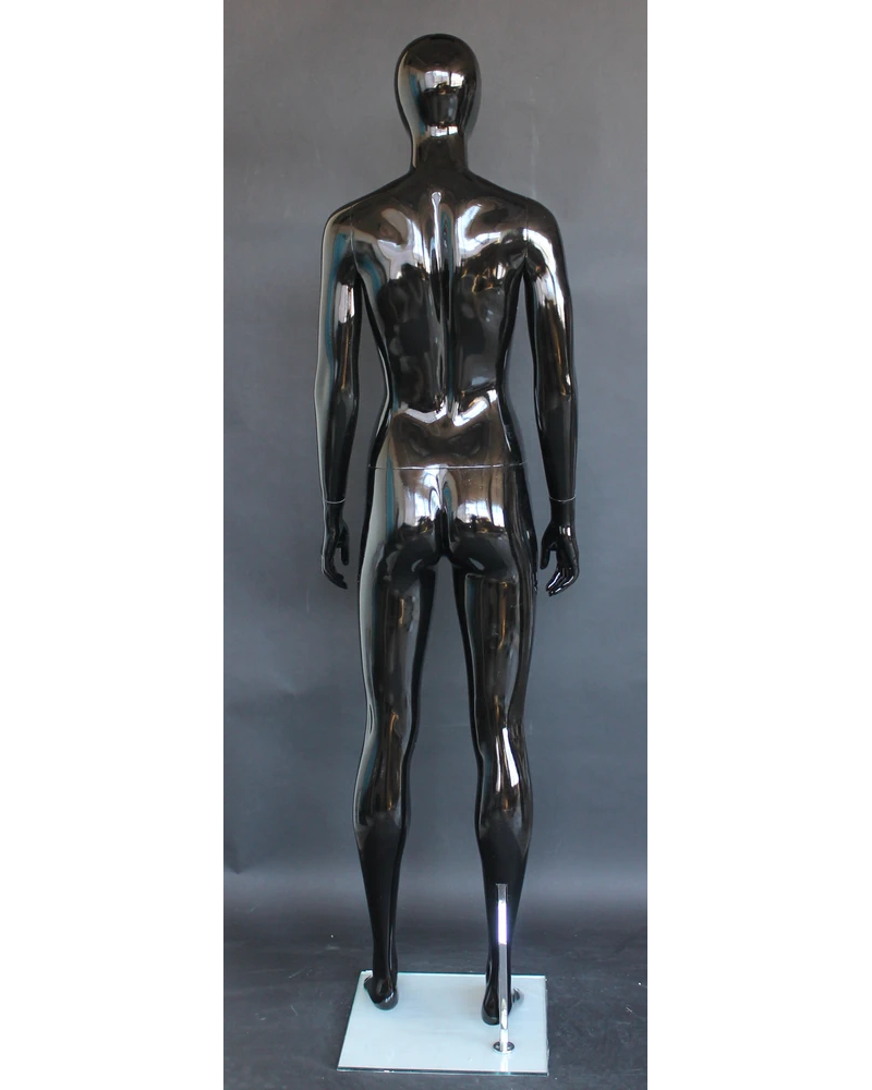 Athletic egghead female mannequin in glossy black, SFW51E-HB