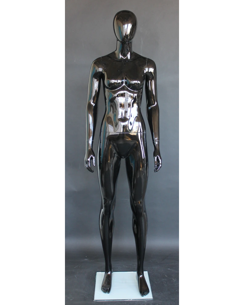 Athletic egghead female mannequin in glossy black, SFW51E-HB