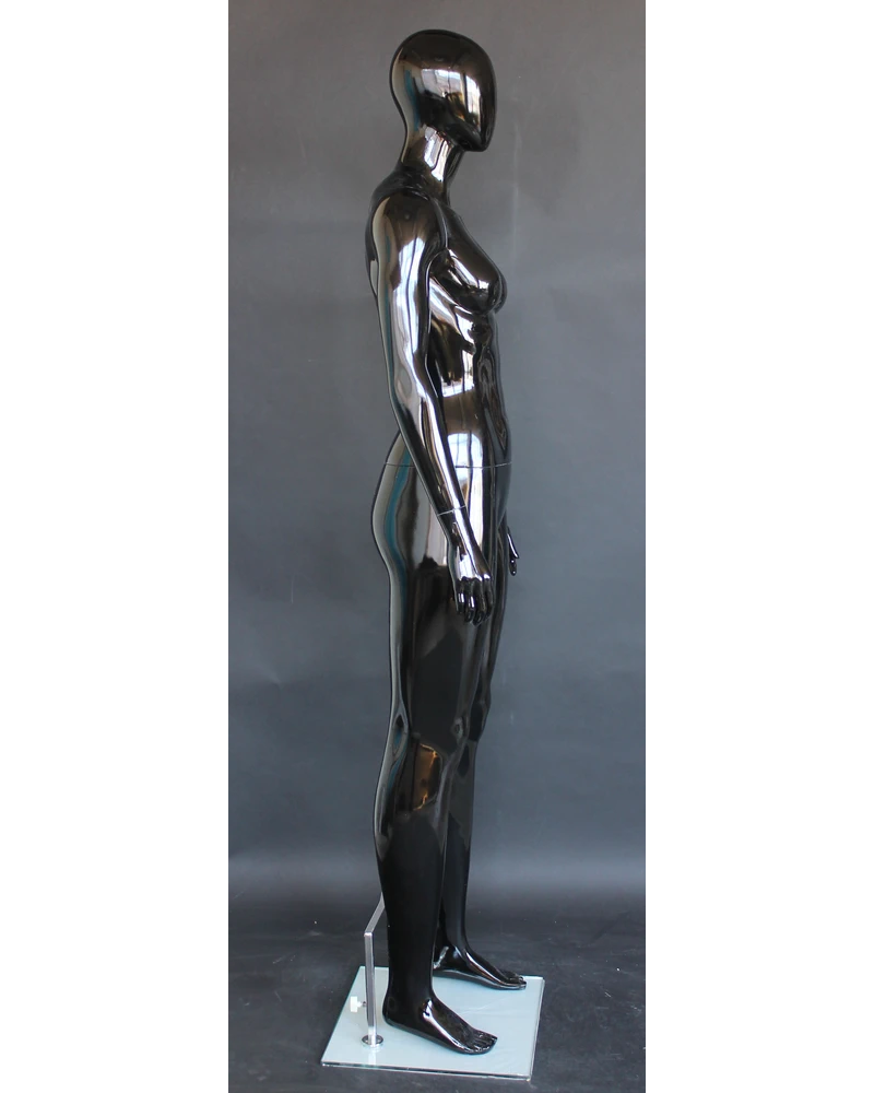 Athletic egghead female mannequin in glossy black, SFW51E-HB