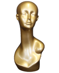 Featured-face female head mannequin in gold, MH1-GD