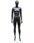 Athletic egghead female mannequin in matte black, SFW51E-MB