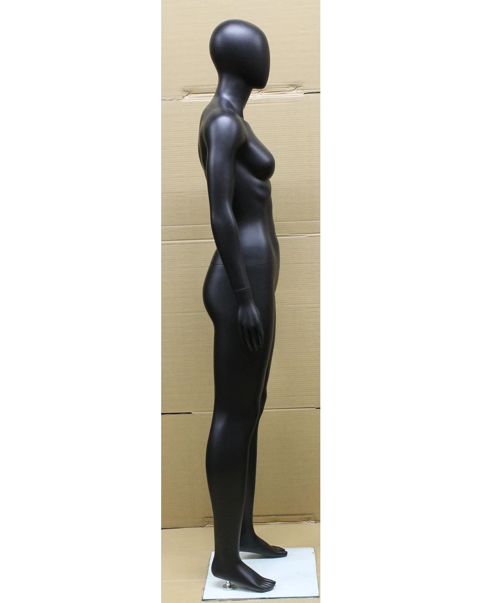 Athletic egghead female mannequin in matte black, SFW51E-MB