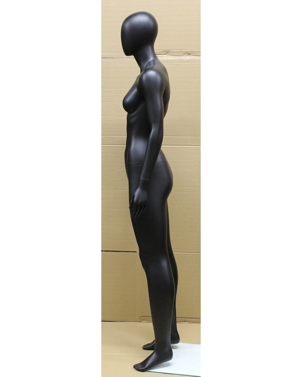 Athletic egghead female mannequin in matte black, SFW51E-MB