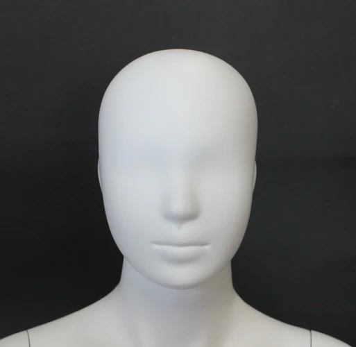 Abstract featured-face child mannequin in matte white, ages 8 to 10, CM10-WT