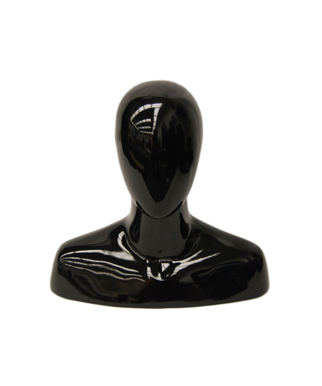 Male Black Egghead Mannequin Head (TMK-MD-MEGGB)
