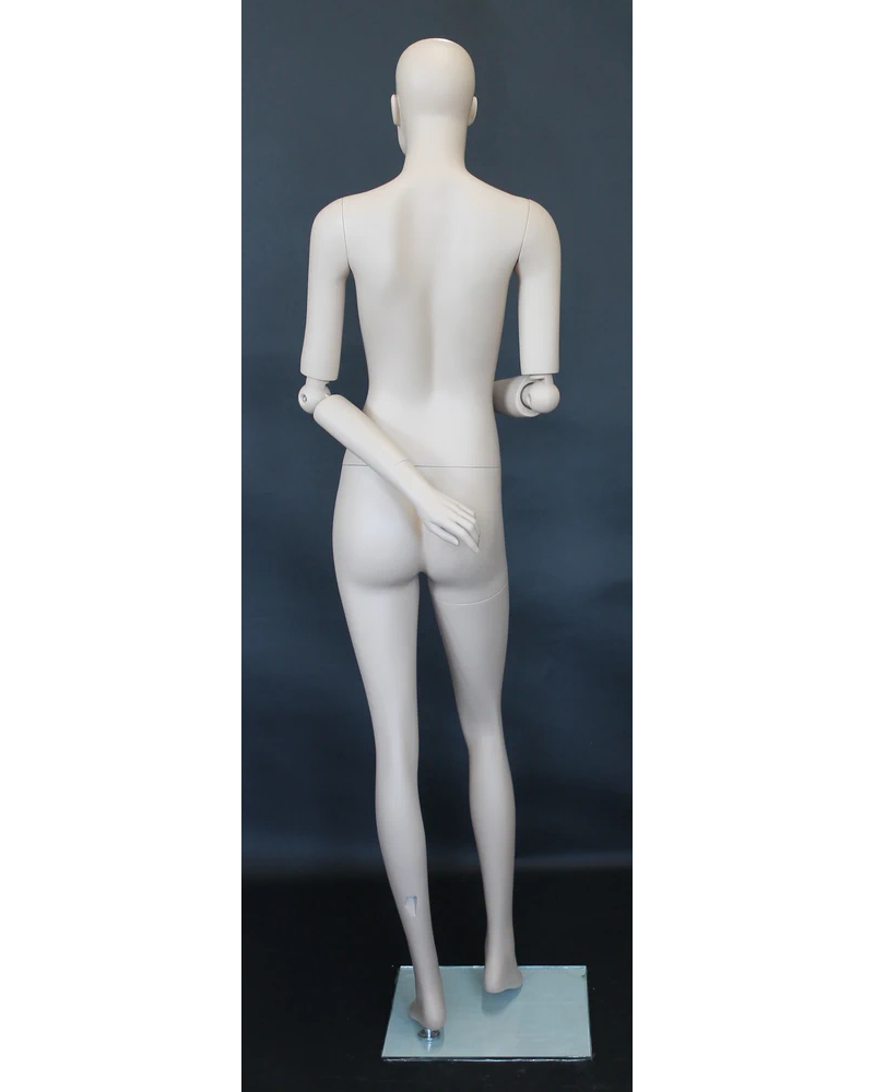 Realistic female mannequin with bendable arms and face makeup in skin tone, SFW39-FT