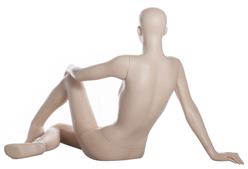 Realistic reclining floor-sitting female mannequin in skin tone, SFW29-FT