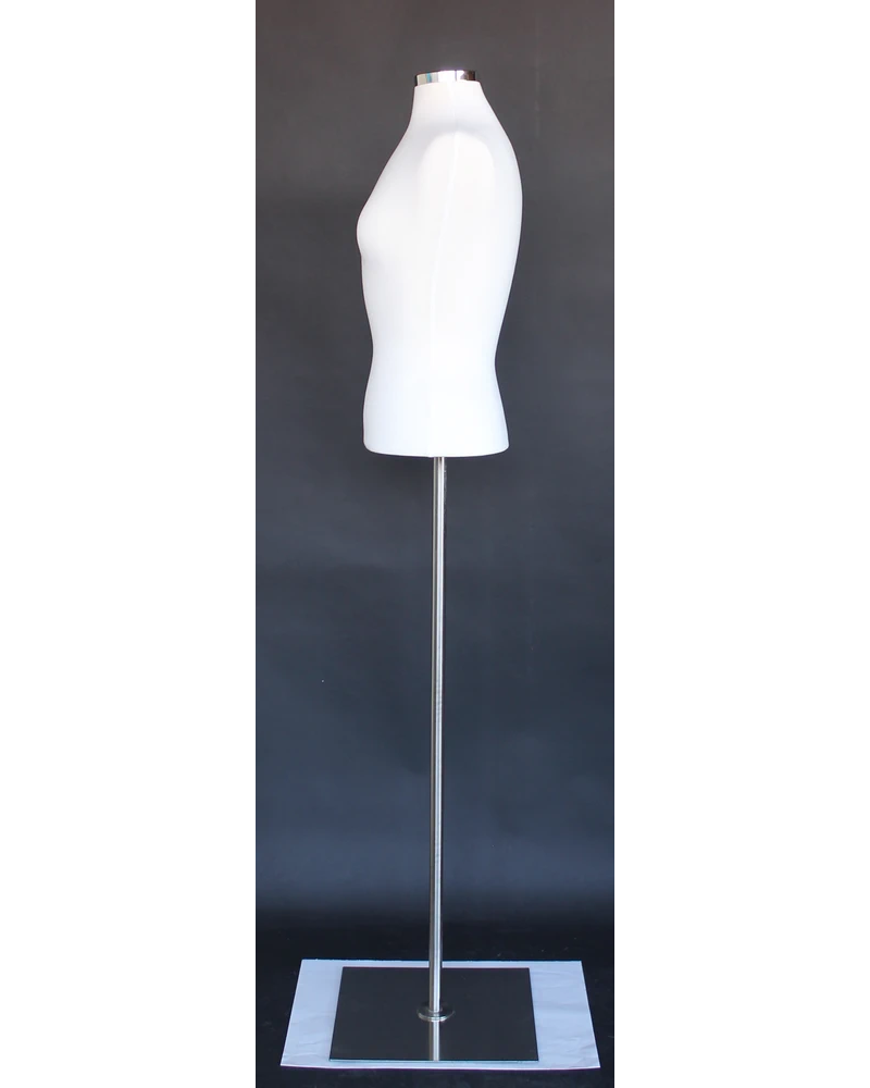 Size 6/8 female blouse form with metal base in cream white jersey