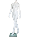 Walking pose headless female mannequin in matte white