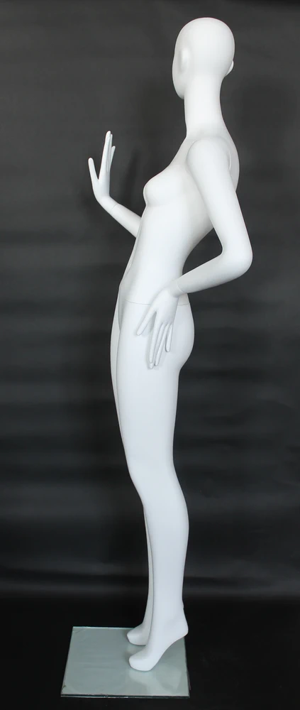 Bent-arm abstract female mannequin in matte white